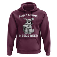 Some Bunny Needs Beer Funny Easter Drinking Humor Hoodie Cool Rabbit with Sunglasses Graphic Gift