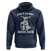 Some Bunny Needs Beer Funny Easter Drinking Humor Hoodie Cool Rabbit with Sunglasses Graphic Gift