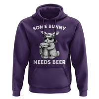 Some Bunny Needs Beer Funny Easter Drinking Humor Hoodie Cool Rabbit with Sunglasses Graphic Gift