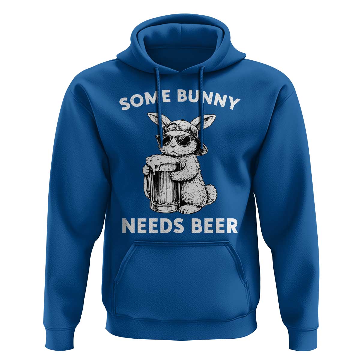 Some Bunny Needs Beer Funny Easter Drinking Humor Hoodie Cool Rabbit with Sunglasses Graphic Gift