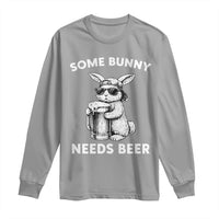 Some Bunny Needs Beer Funny Easter Drinking Humor Long Sleeve Shirt Cool Rabbit with Sunglasses Graphic Gift