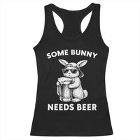 Some Bunny Needs Beer Funny Easter Drinking Humor Racerback Tank Top Cool Rabbit with Sunglasses Graphic Gift