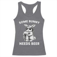 Some Bunny Needs Beer Funny Easter Drinking Humor Racerback Tank Top Cool Rabbit with Sunglasses Graphic Gift
