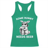 Some Bunny Needs Beer Funny Easter Drinking Humor Racerback Tank Top Cool Rabbit with Sunglasses Graphic Gift