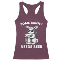 Some Bunny Needs Beer Funny Easter Drinking Humor Racerback Tank Top Cool Rabbit with Sunglasses Graphic Gift