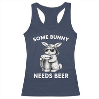 Some Bunny Needs Beer Funny Easter Drinking Humor Racerback Tank Top Cool Rabbit with Sunglasses Graphic Gift