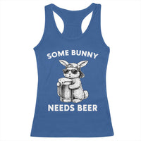 Some Bunny Needs Beer Funny Easter Drinking Humor Racerback Tank Top Cool Rabbit with Sunglasses Graphic Gift