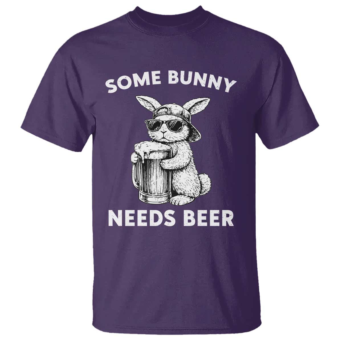 Some Bunny Needs Beer Funny Easter Drinking Humor T Shirt Cool Rabbit with Sunglasses Graphic Gift