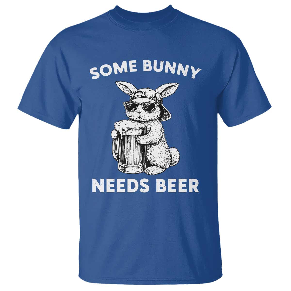 Some Bunny Needs Beer Funny Easter Drinking Humor T Shirt Cool Rabbit with Sunglasses Graphic Gift