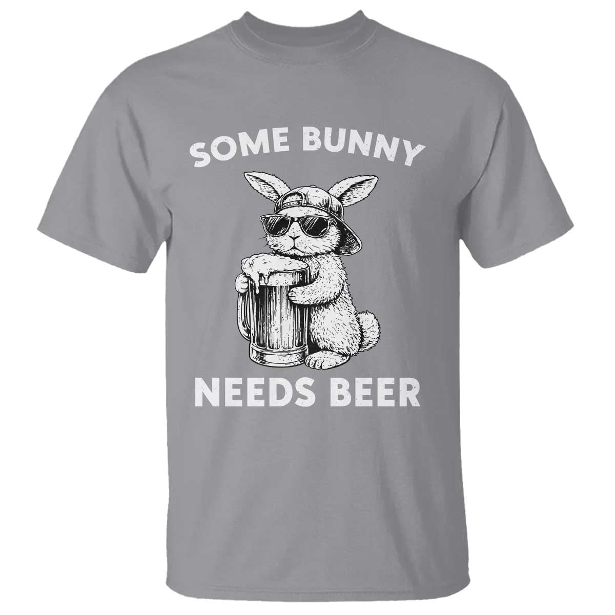 Some Bunny Needs Beer Funny Easter Drinking Humor T Shirt Cool Rabbit with Sunglasses Graphic Gift