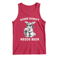 Some Bunny Needs Beer Funny Easter Drinking Humor Tank Top Cool Rabbit with Sunglasses Graphic Gift