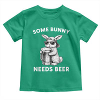 Some Bunny Needs Beer Funny Easter Drinking Humor Toddler T Shirt Cool Rabbit with Sunglasses Graphic Gift