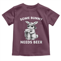 Some Bunny Needs Beer Funny Easter Drinking Humor Toddler T Shirt Cool Rabbit with Sunglasses Graphic Gift