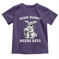 Some Bunny Needs Beer Funny Easter Drinking Humor Toddler T Shirt Cool Rabbit with Sunglasses Graphic Gift