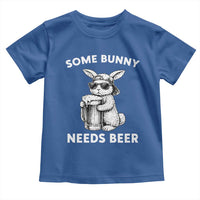 Some Bunny Needs Beer Funny Easter Drinking Humor Toddler T Shirt Cool Rabbit with Sunglasses Graphic Gift