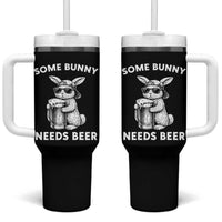 Some Bunny Needs Beer Funny Easter Drinking Humor Tumbler With Handle Cool Rabbit with Sunglasses Graphic Gift