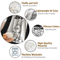 Bruh Angry Easter Bunny with Eggs Basket Throw Blanket Funny Rabbit Meme Humor Graphic Gift