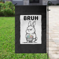 Bruh Angry Easter Bunny with Eggs Basket Garden Flag Funny Rabbit Meme Humor Graphic Gift