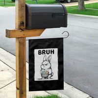 Bruh Angry Easter Bunny with Eggs Basket Garden Flag Funny Rabbit Meme Humor Graphic Gift