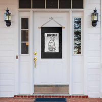 Bruh Angry Easter Bunny with Eggs Basket Garden Flag Funny Rabbit Meme Humor Graphic Gift