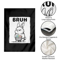 Bruh Angry Easter Bunny with Eggs Basket Garden Flag Funny Rabbit Meme Humor Graphic Gift