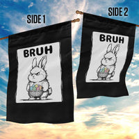Bruh Angry Easter Bunny with Eggs Basket Garden Flag Funny Rabbit Meme Humor Graphic Gift