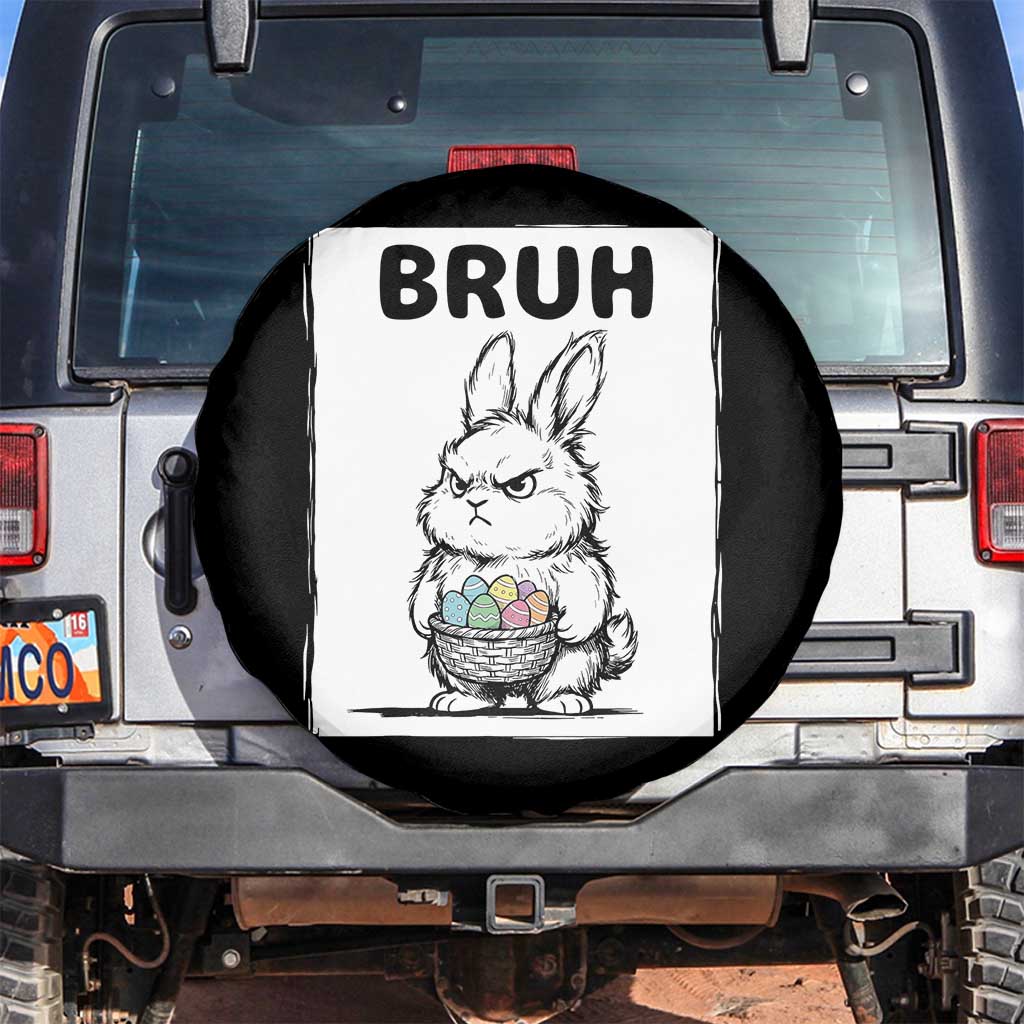 Bruh Angry Easter Bunny with Eggs Basket Spare Tire Cover Funny Rabbit Meme Humor Graphic Gift