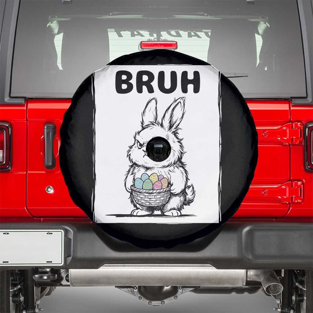 Bruh Angry Easter Bunny with Eggs Basket Spare Tire Cover Funny Rabbit Meme Humor Graphic Gift