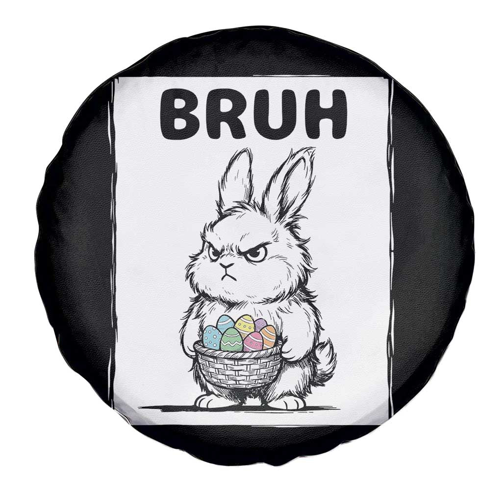 Bruh Angry Easter Bunny with Eggs Basket Spare Tire Cover Funny Rabbit Meme Humor Graphic Gift