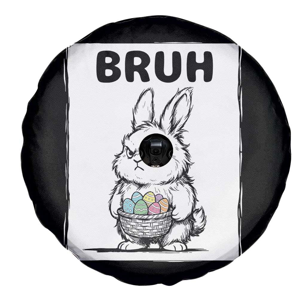Bruh Angry Easter Bunny with Eggs Basket Spare Tire Cover Funny Rabbit Meme Humor Graphic Gift