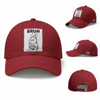 Bruh Angry Easter Bunny with Eggs Basket Baseball Cap Funny Rabbit Meme Humor Graphic Gift