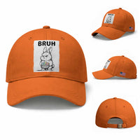 Bruh Angry Easter Bunny with Eggs Basket Baseball Cap Funny Rabbit Meme Humor Graphic Gift