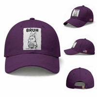 Bruh Angry Easter Bunny with Eggs Basket Baseball Cap Funny Rabbit Meme Humor Graphic Gift