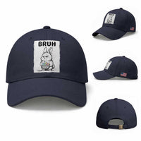 Bruh Angry Easter Bunny with Eggs Basket Baseball Cap Funny Rabbit Meme Humor Graphic Gift