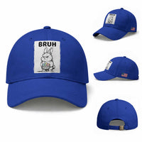 Bruh Angry Easter Bunny with Eggs Basket Baseball Cap Funny Rabbit Meme Humor Graphic Gift