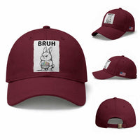Bruh Angry Easter Bunny with Eggs Basket Baseball Cap Funny Rabbit Meme Humor Graphic Gift
