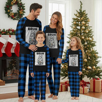 Bruh Angry Easter Bunny with Eggs Basket Plaid Pajama Set Funny Rabbit Meme Humor Graphic Gift