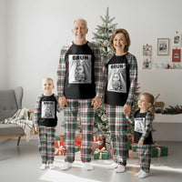 Bruh Angry Easter Bunny with Eggs Basket Plaid Pajama Set Funny Rabbit Meme Humor Graphic Gift