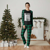Bruh Angry Easter Bunny with Eggs Basket Plaid Pajama Set Funny Rabbit Meme Humor Graphic Gift