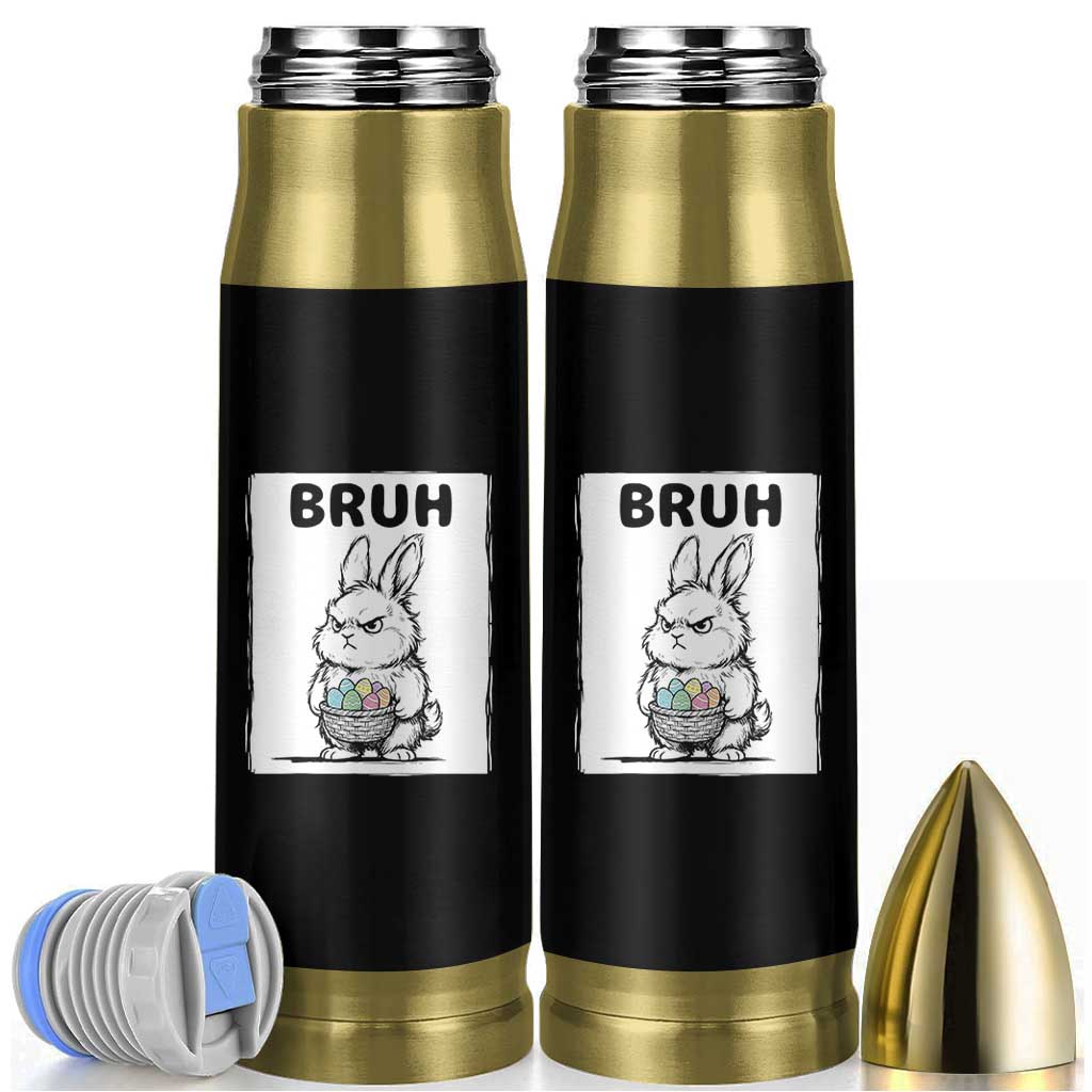 Bruh Angry Easter Bunny with Eggs Basket Bullet Tumbler Funny Rabbit Meme Humor Graphic Gift