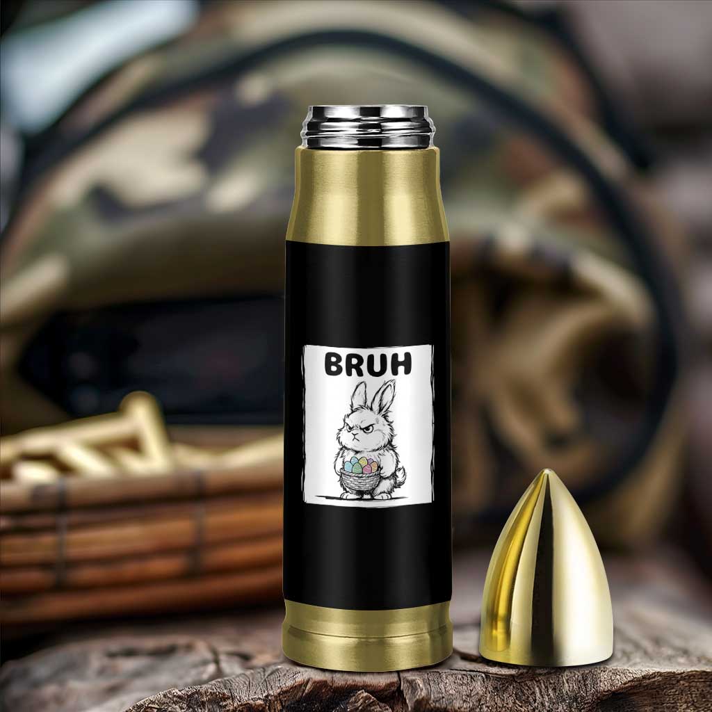 Bruh Angry Easter Bunny with Eggs Basket Bullet Tumbler Funny Rabbit Meme Humor Graphic Gift