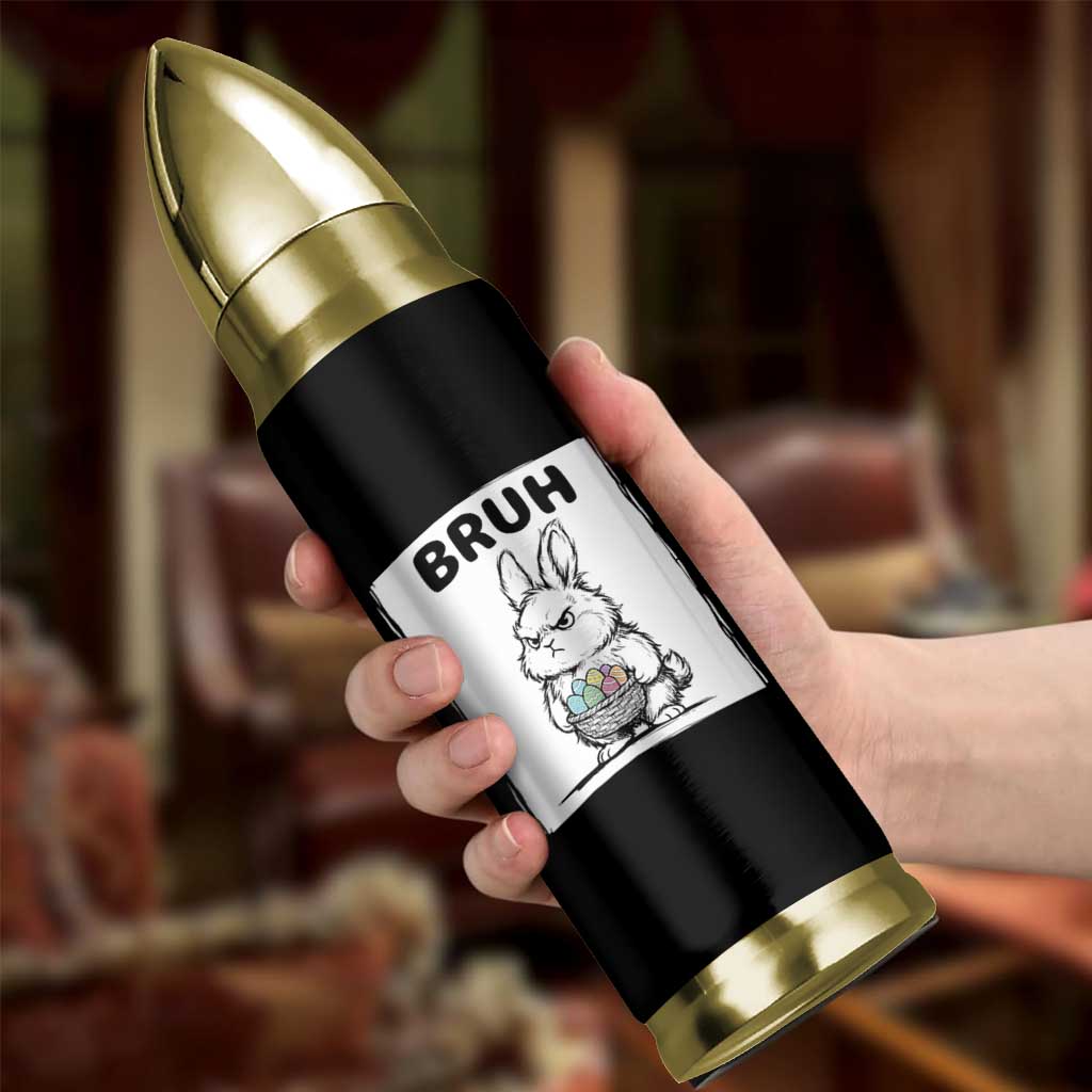 Bruh Angry Easter Bunny with Eggs Basket Bullet Tumbler Funny Rabbit Meme Humor Graphic Gift