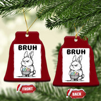 Bruh Angry Easter Bunny with Eggs Basket Ceramic Ornament Funny Rabbit Meme Humor Graphic Gift
