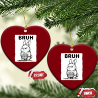 Bruh Angry Easter Bunny with Eggs Basket Ceramic Ornament Funny Rabbit Meme Humor Graphic Gift