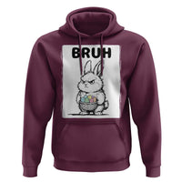 Bruh Angry Easter Bunny with Eggs Basket Hoodie Funny Rabbit Meme Humor Graphic Gift
