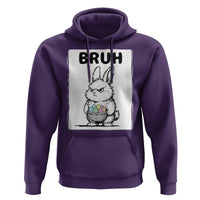 Bruh Angry Easter Bunny with Eggs Basket Hoodie Funny Rabbit Meme Humor Graphic Gift