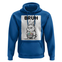 Bruh Angry Easter Bunny with Eggs Basket Hoodie Funny Rabbit Meme Humor Graphic Gift