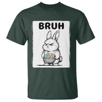 Bruh Angry Easter Bunny with Eggs Basket T Shirt Funny Rabbit Meme Humor Graphic Gift