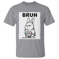 Bruh Angry Easter Bunny with Eggs Basket T Shirt Funny Rabbit Meme Humor Graphic Gift