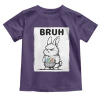 Bruh Angry Easter Bunny with Eggs Basket Toddler T Shirt Funny Rabbit Meme Humor Graphic Gift